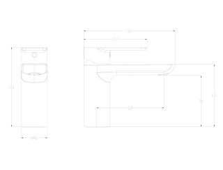 Смеситель для раковины Wonzon & Woghand Line WW-A40732-MB чёрный матовый